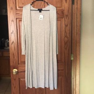 Light gray duster cardigan